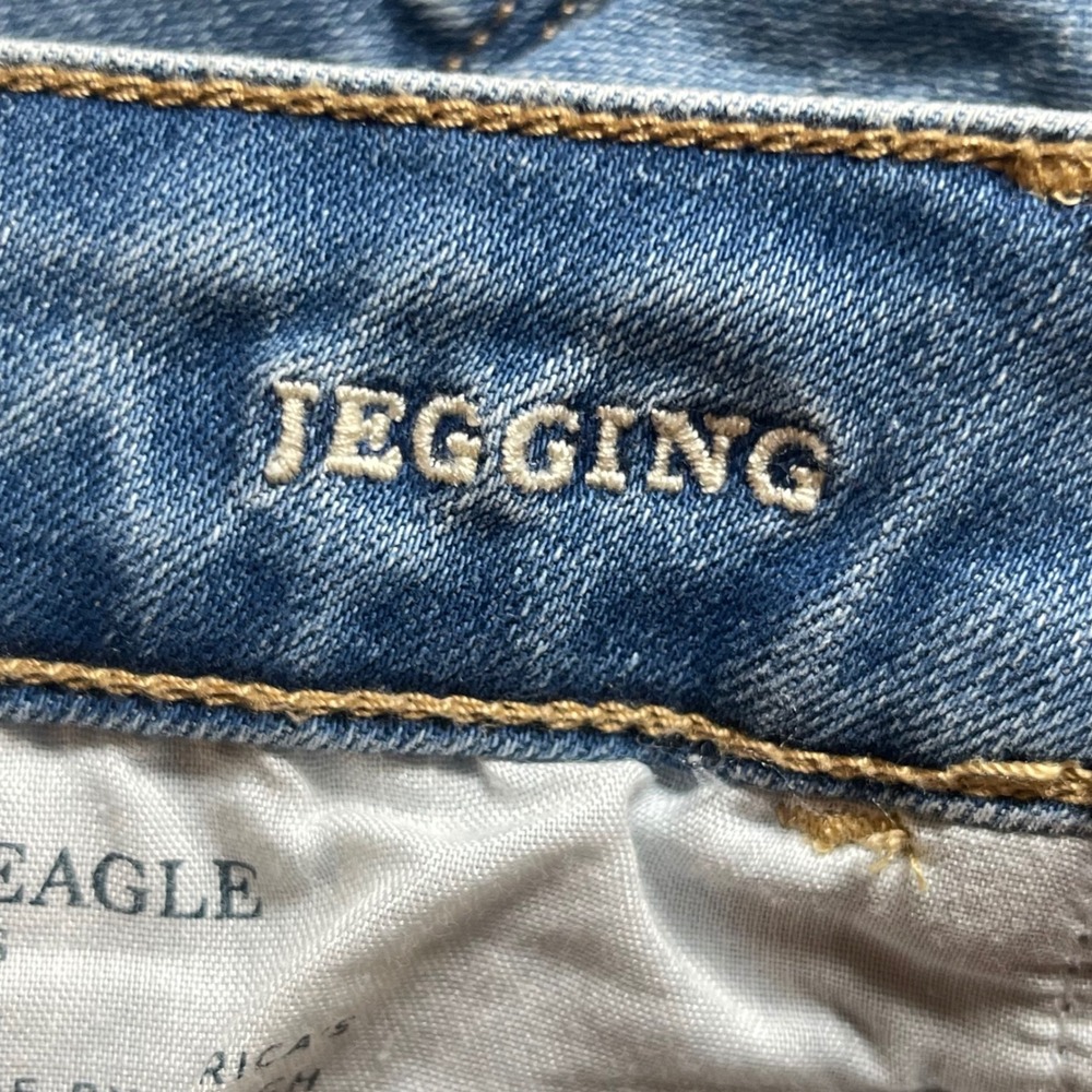 American Eagle Outfitters Light Blue Distressed Women's Jeggings - Picture 3 of 14